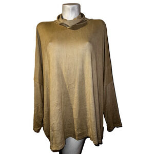 New LLR LuLaRoe Top Size XL XLARGE Solid Tan Elsa Long Sleeve Turtleneck Tunic